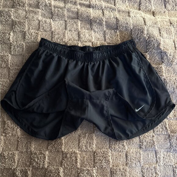 EXCELLENT Nike Dri-FIT Black Run Athletic Shorts 3" Brief Lined Drawstring XL - Picture 3 of 9